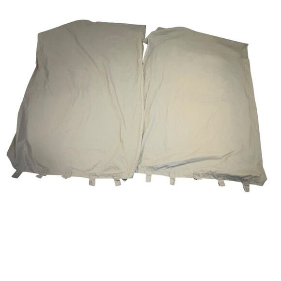 Set of 2 Woolrich Thick Cotton Twill Khaki Curtain Tab Panels Beige 52" x 80" - Picture 4 of 9